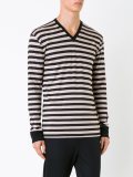 skull print striped T-shirt