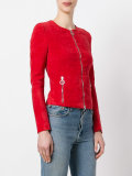 collarless leather jacket