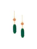 sunstone and green agate earrings