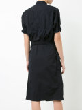 flap pocket shirt dress