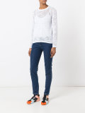 printed waistband slim-fit jeans