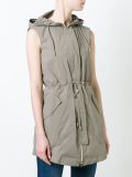 hooded zipped gilet 