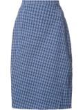 checked midi skirt