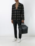 plaid single breasted blazer