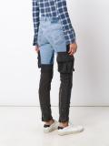 contrast slim-fit trousers