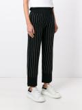 pinstripe knit trousers