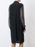 frayed stripe shirt dress