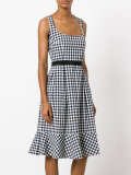 checked flared dress