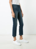 frayed cropped bootcut jeans