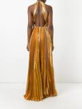 halterneck pleated gown