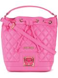 quilted drawstring crossbody bag