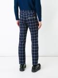 checked slim fit trousers