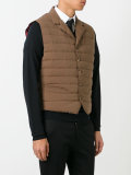 lined, horizontal padded gilet with lapels