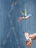 bird patches denim skirt