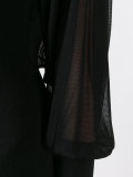 sheer panel fitted dress