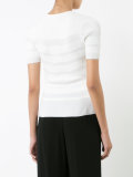 striped ruffle knit top