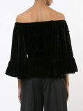 velvet off-the-shoulder top 