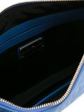 large embossed logo clutch