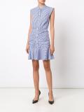 striped ruched shirt dress