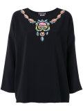 necklace print blouse 