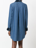 fur trim shirt dress 