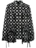 Monogram x Latin gathered coat