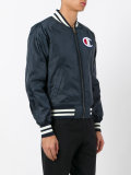 striped detail bomber jacket