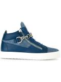 chain-trimmed mid-top sneakers