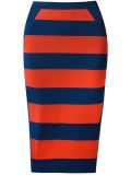 striped knit midi skirt