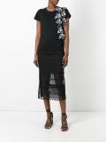macramé detail straight skirt