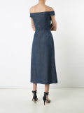 off-shoulder denim dress