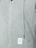 striped detail zipped hoodie