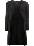 pleated open midi coat