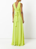 chiffon ruffle-detail gown