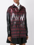 contrast sleeve plaid shirt 