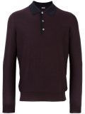 long sleeve knit polo shirt