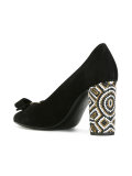 embellished heel pumps