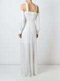 pleaded bows evening dress