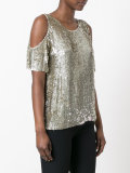 cold shoulder sequin top
