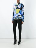 abstract print longsleeved blouse