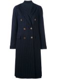 double breasted pinstripe coat 