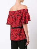off-shoulder tiered ruffle blouse