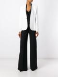 collarless single button blazer