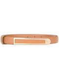 elongated metallic buckle belt