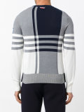 checked knitted jumper