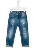 distressed straight leg jeans