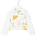 baroque print bomber jacket