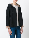 zipped hooded jacket