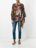 floral print flared blouse