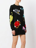 paper cut out accessories sweater dress